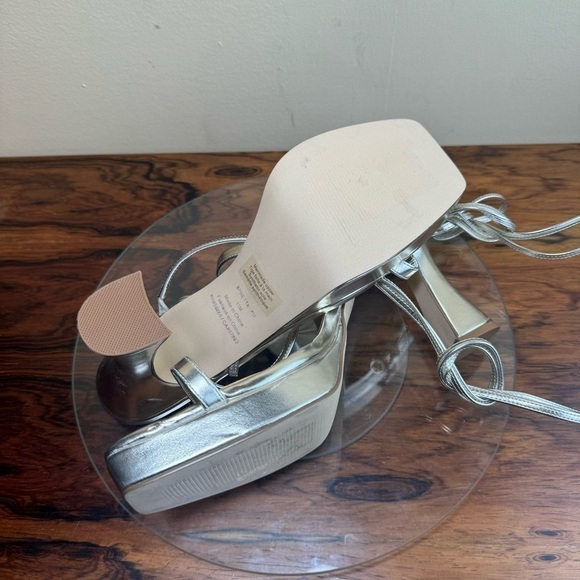 Gold Strappy Heeled Sandals - Picture 15 of 16